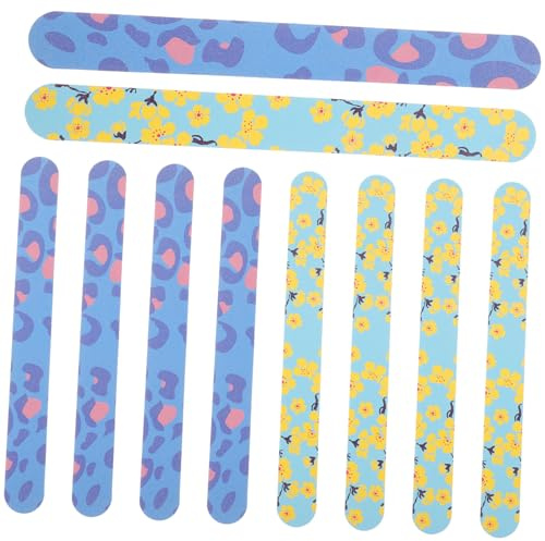 EPIGEIST Doppelseitige Nagelfeilen Zufällige Farbe 10 Stück aus Abrasivpapier Eva Pp mit Einzigartigem Design für Natürliche und Künstliche Nägel für Heim und Salongebrauch