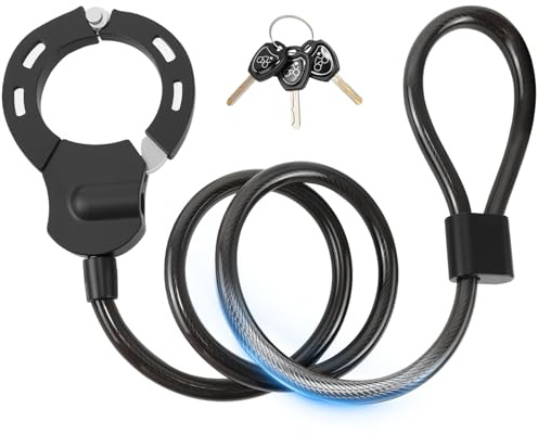 Lucchetto Monopattino Elettrico, iWarmbase Lucchetto Bici, 120CM Catena Monopattino Elettrico, Cavo Serratura a Manette con 3 Chiavi, Lucchetto Bicicletta Antifurto, per Scooter, Biciclette