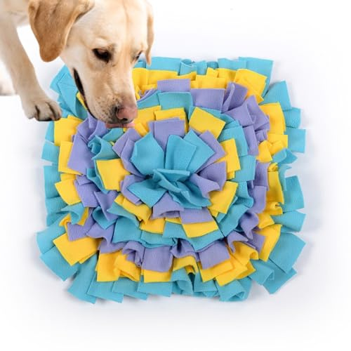 Dog Snuffle Mat for Puppies and Dogs, 35cm Interactive Feeding Mat for Mental Stimulation, Indoor Outdoor Pet Puzzle Toy with Foraging Challenge, Lake Blue Licking Mat for Small Medium Dogs