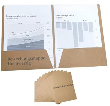 Sinxioer Cartellina per presentazioni, per candidature, 6 raccoglitori in cartone, formato A4, con 2 tasche per biglietti da visita per candidature, cartella A4 (6)