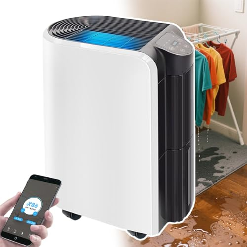 Sushangmao Deshumidificador Portátil con Pantalla Táctil, Compresor Profesional De 20 L/Día, Control Inteligente por App | Control De Humedad Personalizado, para Sótano, Dormitorio, Baño