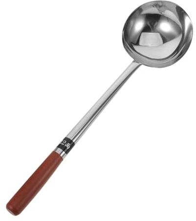 Cabilock Stainless Steel Soup Ladle with Long Handle for Commercial and Home Use, Large Capacity Versatile Kitchen Tool for Serving, Cooking, Stirring, and Portioning