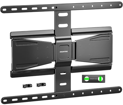 monTEK 0.77 Ultra Slim TV Wall Bracket for 43-90 Inch TVs up to 65kg | Full Moiton TV Wall Mount, Swivel, Tilt & Extendable, Low-Profile TV Bracket with Widened Steel Arms, Max VESA 600x400 mm