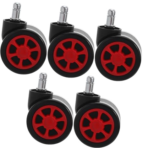 MAGICLULU 5 Pièces Roulettes pour Chaise de Bureau Roulettes Pivotantes Silencieuses et Robustes pour Sol Dur et Tapis Roues de Remplacement pour Chaise de Bureau et Ordinateur