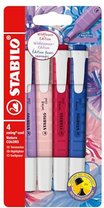 STABILO – överstrykningspenna – swing cool NatureCOLORS Wildflower – 4-pack – 4 färger