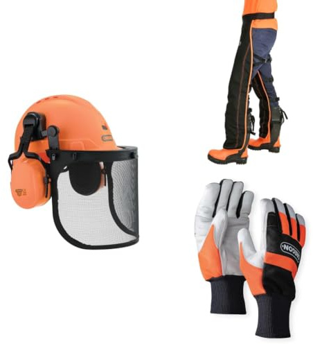 Oregon Typ A persönliche Schutzausrüstung mit universal Schnittschutz Beinlinge, Helm und Handschuhen