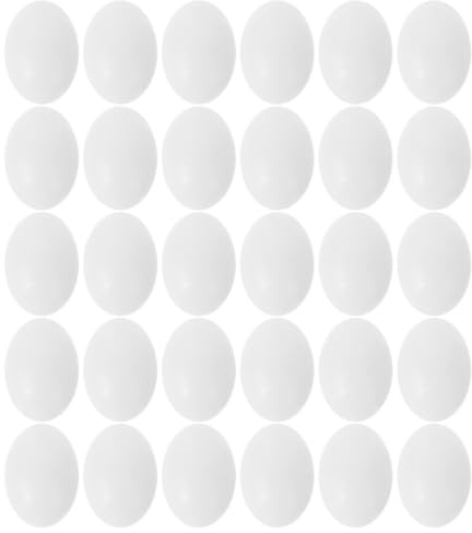 TEHAUX 30Pcs Solid Plastic Pigeon Eggs to Help Stop Birds Laying Eggs | White Decorative Models for Pigeon Ornaments at Home or Office, Supporting Reduced Hatchability and Improved Egg Quality
