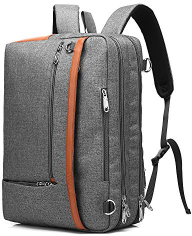 CoolBELL umwandelbar Aktentasche Rucksack Messenger Bag 17,3 Zoll Laptoptasche Herren Business Umhängetasche Mehrzweck Arbeitastasche Reisen Backpack Notebook Schultertasche(Grau)