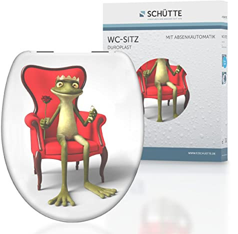 SCHÜTTE 82190 Duroplast WC-Sitz FROG KING mit Absenkautomatik,