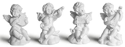 Garwor Engel-Statuen für Heimdekoration, Mini-Engel-Figuren und Statuen aus Kunstharz (Musikengel, 4 Stück/Set)
