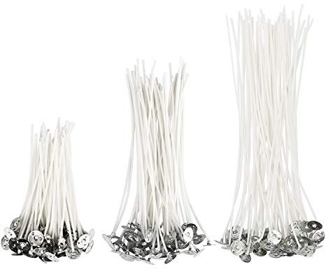 Vegena Flachdocht Kerzendocht (150 Stück), Runddocht Teelichtdochte mit Fuß Gewachst Kerzendochte Kerzen Dochte Candle Wick für Kerzenherstellung Kerze DIY, Kerzenwachs Zum Gießen 9cm 15cm 20cm
