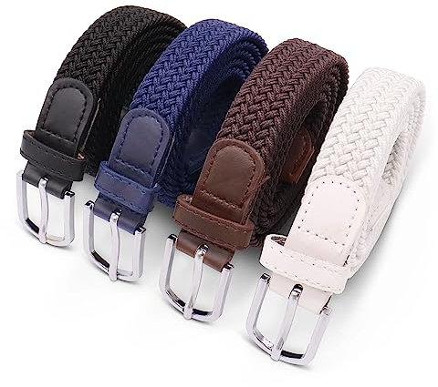 Safekeepers Stoffgürtel Damen, 25 mm breit, geflochtener, schmaler, komfortabler Gürtel, elastischer Stretchgürtel für Damen, nickelfreie Schnalle