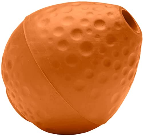 RUFFWEAR Turnup Hundespielzeug, interaktives Wurf-/Fang-/Apportierspiel aus Naturkautschuk, hüpfender eiförmiger Ball für drinnen und draußen, Langeweilebrecher, kausicher, Campfire Orange (One Size)