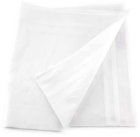 TigerTie - Pañuelo de bolsillo en blanco puro, 100% algodón monocolor – Pañuelo de tela de 41 x 41 cm