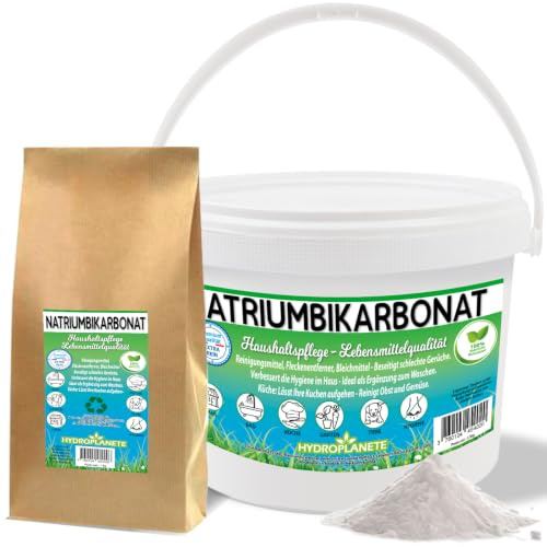 Mehrzweck-Natron - Pulver für Lebensmittel und Haushaltspflege - Ohne Zusatzstoffe und 100% natürlich - Made in Germany - Erhältlich von 1kg bis 20kg - Hydroplanete