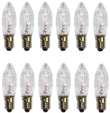 Spitzkerze E10 48V 3W Ersatzbirnen Glühbirnen Topkerze für Leuchtkette und Schwibbogen 22 Lumen 2700K