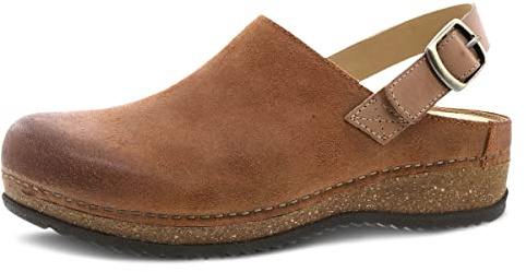 Dansko Merrin Sling-Back Mule Clog for Women-Dual-Density Cork/EVA Midsole and Lightweight Rubber Outsole Provide Durable and Comfortable Ride Tan 9.5-10 M US