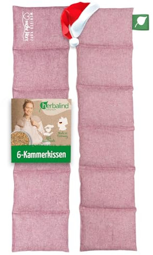 HERBALIND Flanell Körnerkissen 6-Kammer 66x15 cm mit Lavendel Aroma - Wärmekissen für die Mikrowelle - Bio Getreide 1080g Füllung - Bauch Rücken - Handmade in Germany 100% Baumwolle (Brombeer)