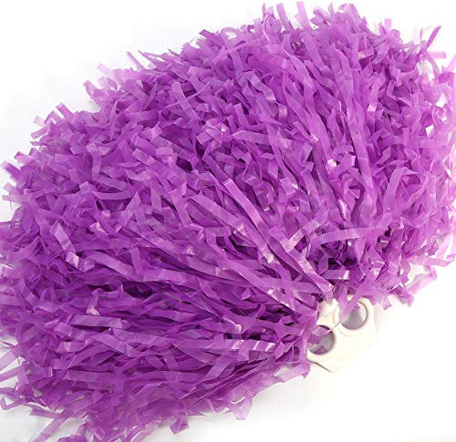 Drfeify 1 Paar Cheerleader-Cheerleading-Poms, Modische Cheer-Pompons, Cheerleading-Sport-Accessoires mit Griffen für Sport-Tanz-Jubel (Lila) Tanzzubehör