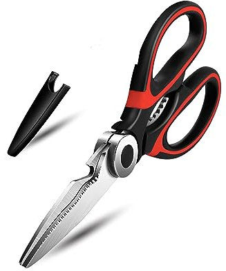 KISUOMAOYI Tijeras de cocina resistentes, tijeras de cocina afiladas, tijeras de cocina multiusos de acero inoxidable, tijeras de cocina para pollo, carne de aves de corral, verduras, hierbas,