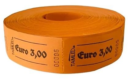 TAMLED Bonrolle 3,00 € 1000 Abrisse perforiert fortlaufend nummeriert