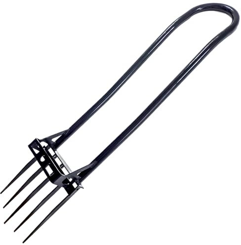 paiaojia 5 Zinken, robuste Pitchgabel für Gartenarbeit, Spaten, Grabgabel, Garten, geschmiedeter Stahl, 116,8 cm langer Griff, Gartenwerkzeug, Krallenjäter