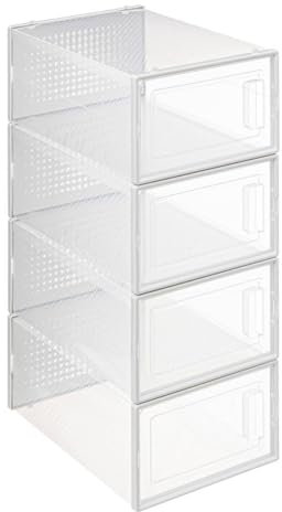 5five - lot de 4 boîtes range-chaussures plastique m