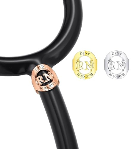 INBLUE Personalisierte Stethoskop Charms für Krankenschwester Edelstahl Gravierte Namen ID Tag mit Symbol Stethoskop Accessoires Geschenk für Arzt - Stil B