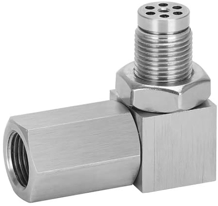 Lambdasensorkontakt Avgaskatalysator Bakre Oxygen Sensor Spacer 90 Graders Minikatalysator Lambda O2 Adapter CEL Fix, M18*1,5 Universal Syresensor o2