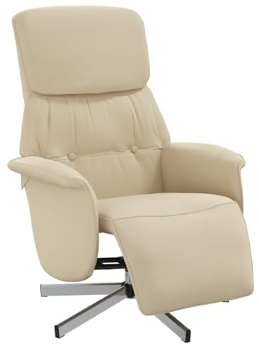 vidaXL Relaxsessel mit Fußteil Creme Stoff