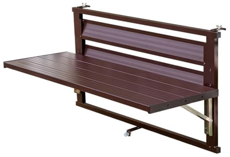CTREVL Balkontisch Klappbar HäNgetisch, HäNgetisch für den Balkon, Tisch BalkongeläNder, Geeignet für 3,4–7cm GroßE GeläNder, TragfäHigkeit 40 Kg, Geeignet für Balkone InnenhöFe AußEnbereich(120x43.3x