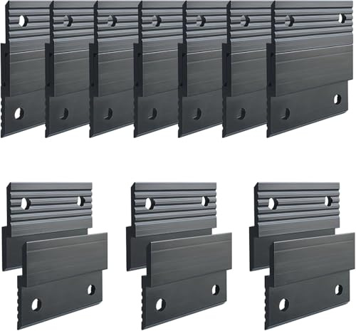 10 Paar französische Klampenaufhänger, 5,1 cm große französische Klammeraufhänger, robustes Aluminium, Z-Stange, Wandhalterung, Bilderaufhänger zum Aufhängen von Spiegeln, Bilderrahmen (Schwarz, 4