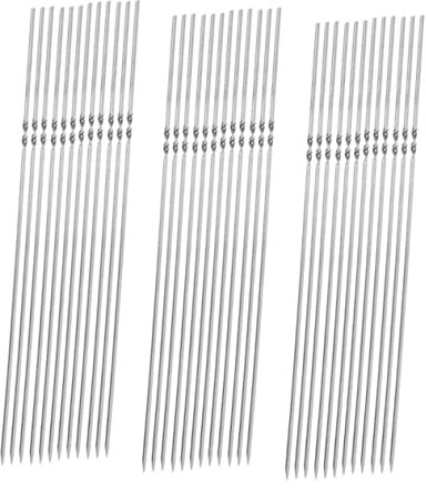 BESPORTBLE 50 Stück Grillspieß Grillwerkzeuge Flaches Wisking-Werkzeug Kabob-Stick Grillnadelstiche outdoor grill grillzange grilz Grillstab aus Edelstahl Grillstange aus Edelstahl Silver