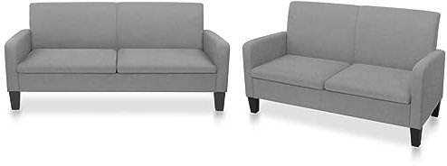 ShGaxin 2-TLG. Sofagarnitur Stoff Hellgrau, Loungesofa, Sofas & Couches, Relaxsofa, Couch für Wohnzimmer - 278212