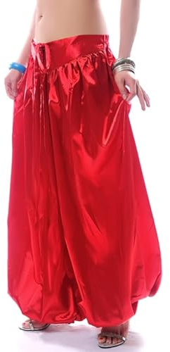 ROYAL SMEELA Satin Bauchtanz Haremshose Damen Bauchtanz Kostüm Pumphose Für Bauchtanz ATS Tribal Tanzhose Bauchtanz Hose Lang Tanzen Laternenhosen für Frauen Stammeshose Haremshosen für Damen