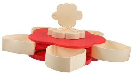 Ciieeo Flower Shape Rotating Snack Tray Divided Nut Snack Bowl for Desk Candy Box Fruit Container