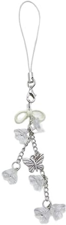 AOOOWER Stylisches Handy-Schlüsselband, modischer Schlüsselanhänger, Motiv: Maiglöckchen, Handykette, Blumenkamera-Anhänger für den Alltag, 14.6cm, Metalllegierung, glasiert, Kein Edelstein