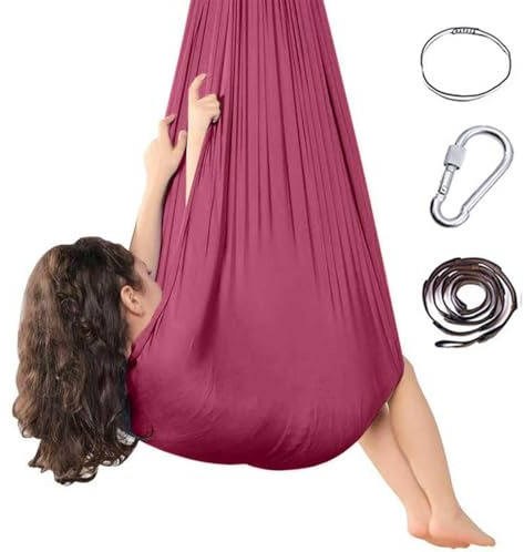 Wizvox 𝐘𝐨𝐠𝐚 HäN𝐠𝐞𝐦𝐚𝐭𝐭𝐞 Set Aerial Swing 200 Kg Max. Tragfähigkeit Mit Beschläge -Aerial 𝐘𝐨𝐠𝐚 Tuch Geeignet, um Ängste abzubauen,Glück. (280 * 150CM) (DarkRed)