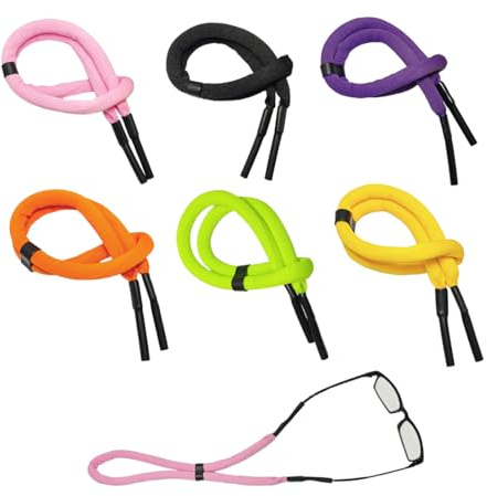 XEPWOLU 6 Pezzi 34Cm Cinturino Per Occhiali Galleggianti, Cinturino Per Occhiali Porta Occhiali Da Sole Anti-Smarrimento Cinghie Per Occhiali Per Sport Acquatici Canottaggio Kayak Surf Uomo Donna