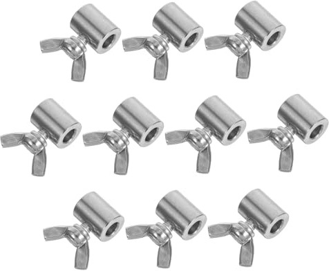 TOBBOMEY 10 Piezas Abrazaderas Cable Acero Clip para Cuerda Alambre Doble Sencilla sin Herramientas Montaje Rápido Uso Rigging Escalada Cercados