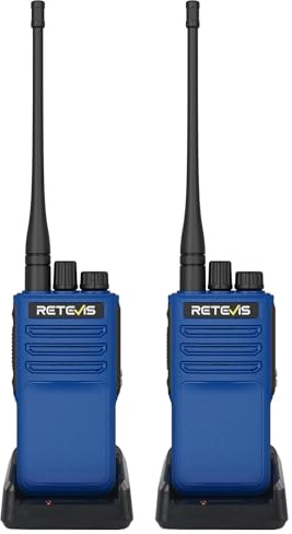 Retevis MateTalk E1 Explosionssäker Digitalradio, IP68 3-säker Design med DMR och NXDN Dubbla Lägen, Stöder 3 Nödlarm, 2450 mAh, Walkie-talkies för Vuxna för Kemisk Fabrik (Blå, 2 St)