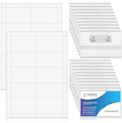 Tenare 20 Stück Namensschilder Magnetisch mit Blanko Einsteckschildern 9 x 5,5 cm Namensschilder für Kleidung Magnet Kunststoff Ausweishalter mit Magnetverschluss für Büro Konferenzen Veranstaltungen