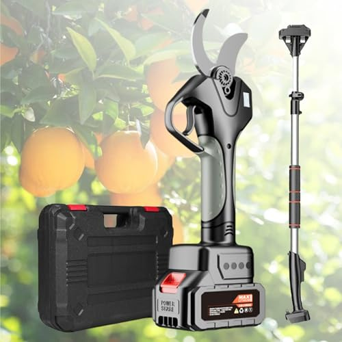Lissontine Élagueur électrique Sécateur électrique sans Fil Sk5, Perche Télescopique 2,1m, écran LCD Et Double Batterie 4500mah pour Jardin, Arbres Et Vignes
