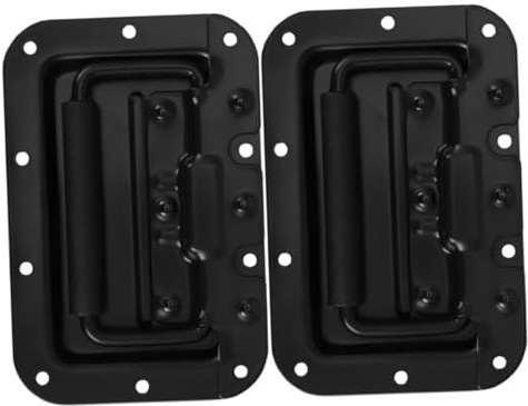 Veemoon Tiradores Empotrados Resorte para Cajas de Herramientas y Armarios Manillas Metálicas Negras de 8 MM 2 Piezas Uso Versátil para Muebles y Maletas