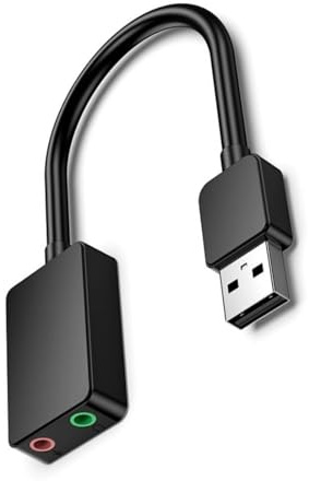 Scheda audio esterna USB a doppia porta per PC e laptop con porta per cuffie e microfono da 3,5 mm Scheda audio USB esterna per desktop