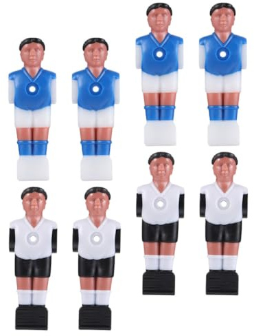 Angoily Figuras de Futbolín 8 Piezas, Jugadores de Resina para Mesa de Fútbol, Muñecos de Futbolín Reemplazo en Tonos Claros y Oscuros, Accesorios para Juegos de Mesa y Sala de