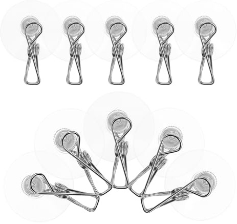 IMIKEYA Suction Cup Clips for Glass 4.1cm Stainless Steel Clamp Set, Multi-Purpose Suction Cup Holders with Strong Grip for Window, Car Windshield Parking Ticket, Kitchen and Bathroom