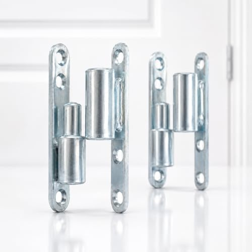 2er Set Reparaturband Verzinkt mit Flügelplatte von Tergato | Ø 15mm Massives Türscharnier (Dorn 10mm) | Aufschraubscharnier & Türband für schwere Zimmertür & Holztüren