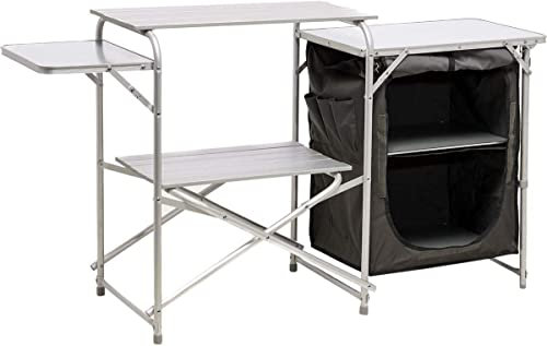 MOUNTAIN SUMMIT GEAR Deluxe-Küchentisch mit Roll-Top, für Camping, aus wetterbeständigem Aluminium (von Caddis Sports Inc.)