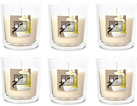 Duft-Kerzenglas 65/70 mm Set 6 Stk. Duftglas Duftkerze Duftkerzen-Glas Teelichter Duftlichter Vanilla Dream